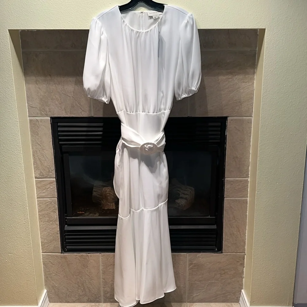 CAMILA DRESS - IVORY Crepe Ruched Mermaid Dress